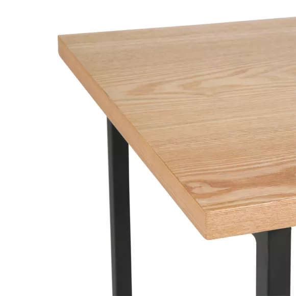 Eminza Table D'appoint Carrée Bois Et Métal (H50 Cm) Mokka