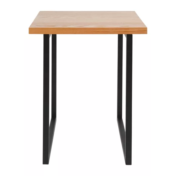 Eminza Table D'appoint Carrée Bois Et Métal (H50 Cm) Mokka
