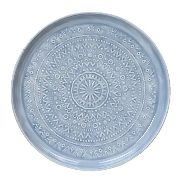 Eminza Table D'appoint Ronde (H43 Cm) Plateau émaillé Bleu