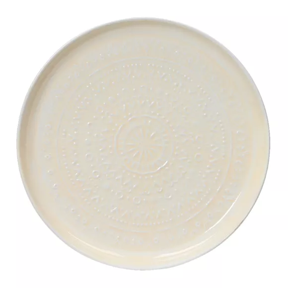 Eminza Table D'appoint Ronde (H43 Cm) Plateau émaillé Crème