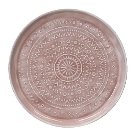 Eminza Table D'appoint Ronde (H43 Cm) Plateau émaillé Rose Pâle