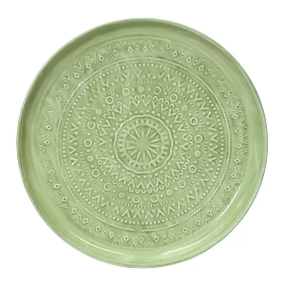 Eminza Table D'appoint Ronde (H43 Cm) Plateau émaillé Vert Pomme