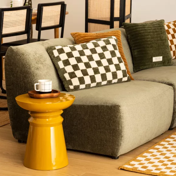 Eminza Table D'appoint Totem Métal (H43 Cm) Jaya Jaune Moutarde