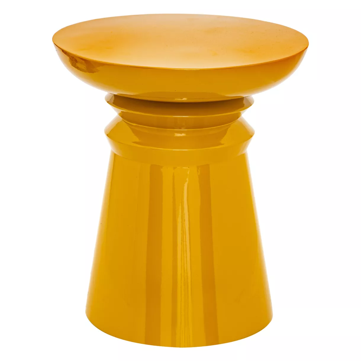eminza Table d'appoint totem métal (H43 cm) Jaya Jaune moutarde