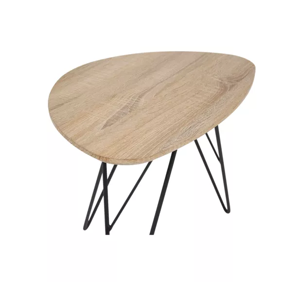 Eminza Table D'appoint Tripode Bois Et Métal (H40 Cm) Gigogne