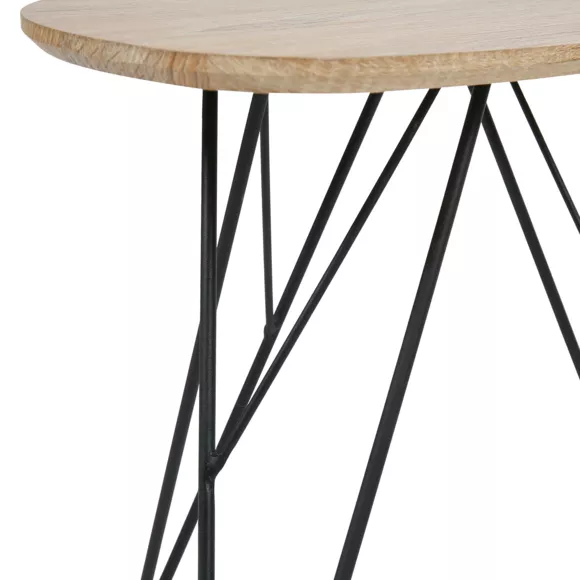 Eminza Table D'appoint Tripode Bois Et Métal (H40 Cm) Gigogne