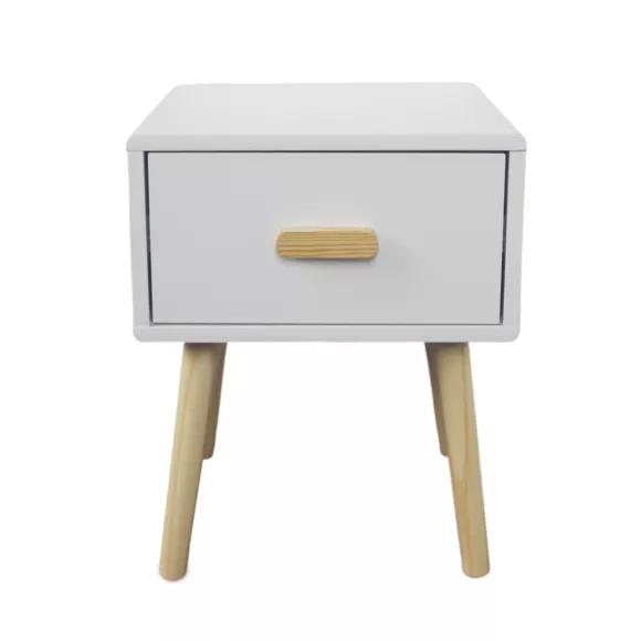 Eminza Table De Chevet Enfant 1 Tiroir Bois (H44 Cm) Livio Blanc