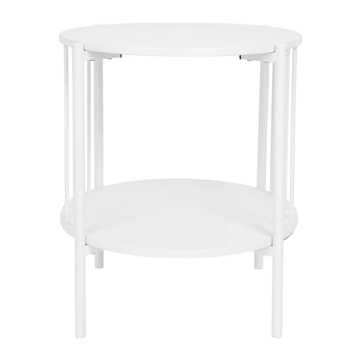 eminza Table de chevet métal et bois (H45 cm) Octave Blanc