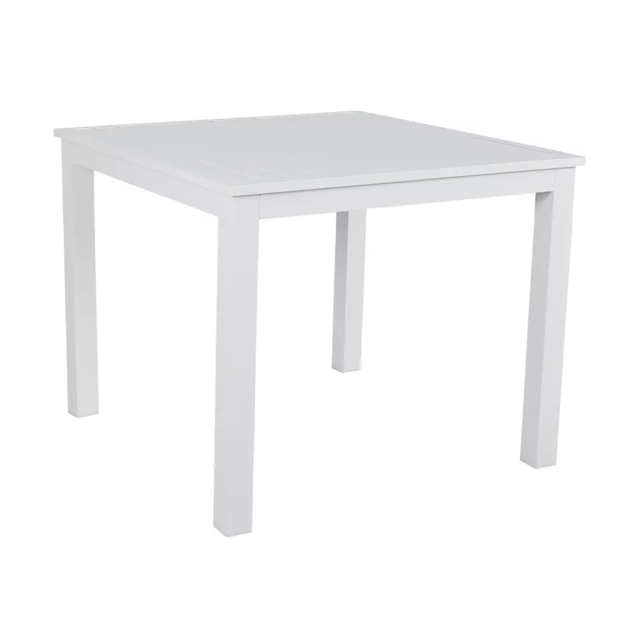 Eminza Table De Jardin Carrée En Aluminium 4 Places (89 X 89 Cm) Murano Blanc