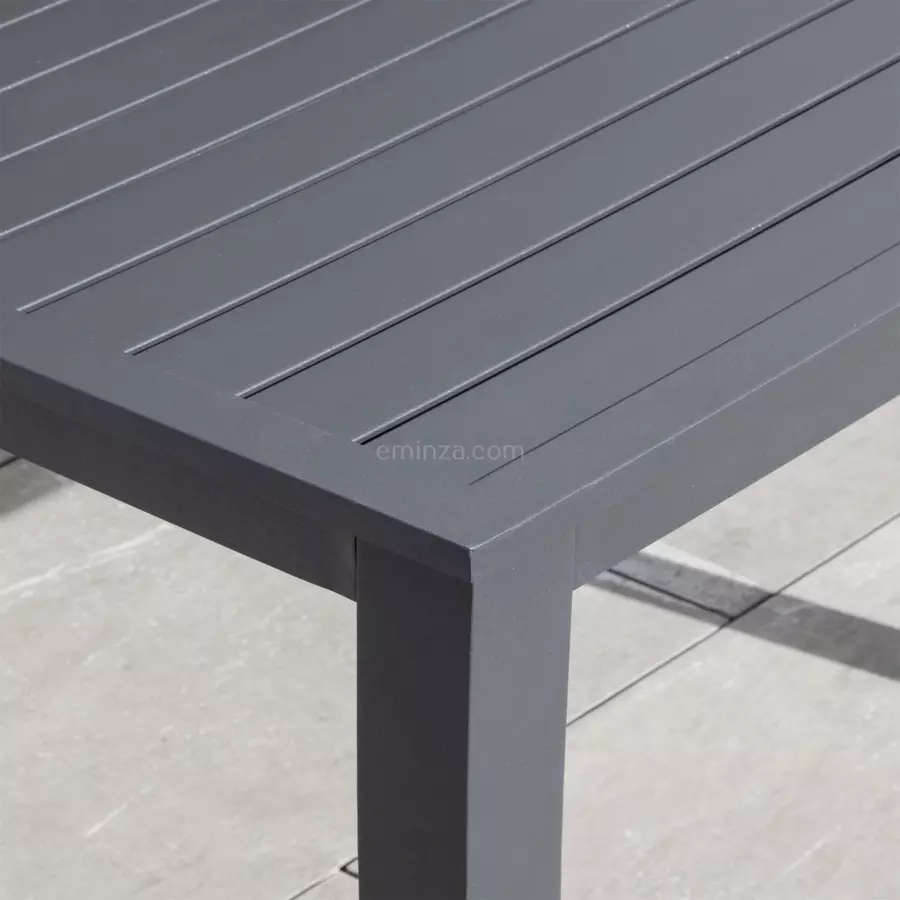 Eminza Table De Jardin Carrée En Aluminium 4 Places (89 X 89 Cm) Murano Gris Anthracite
