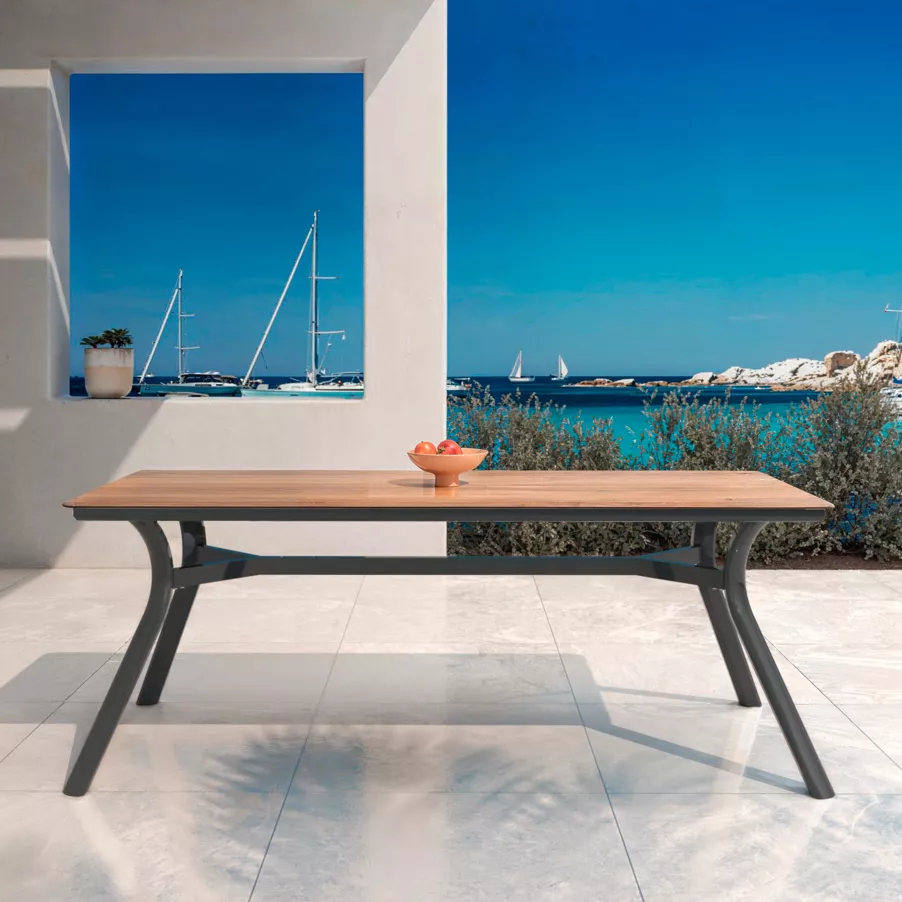 Eminza Table De Jardin En Aluminium 8 Places (200 X 90 Cm) Amalfi Gris Anthracite