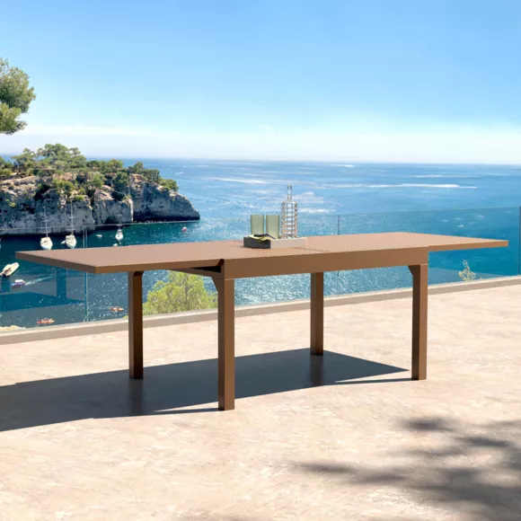 Eminza Table De Jardin Extensible Aluminium 10 Places (135/270 X 90 Cm) Murano Bronze
