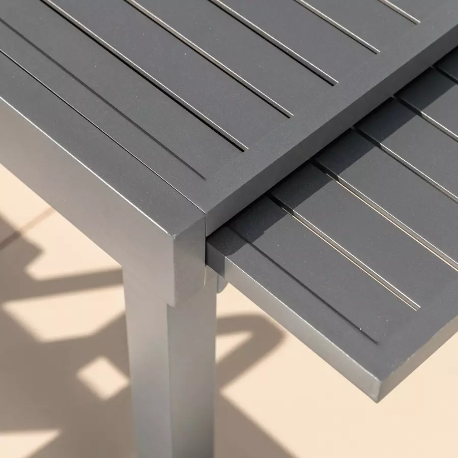 Eminza Table De Jardin Extensible En Aluminium 10 Places (135/270 X 90 Cm) Murano Gris Anthracite