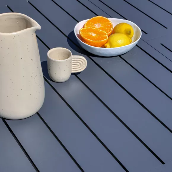 Eminza Table De Jardin Extensible En Aluminium 10 Places (286 X 100 Cm) Portofino Gris Anthracite