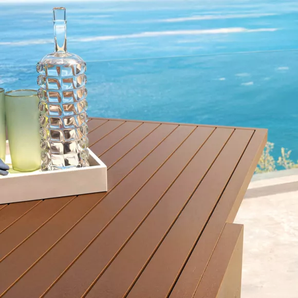 Eminza Table De Jardin Extensible En Aluminium 8 Places (90/180 X 90 Cm) Murano Bronze