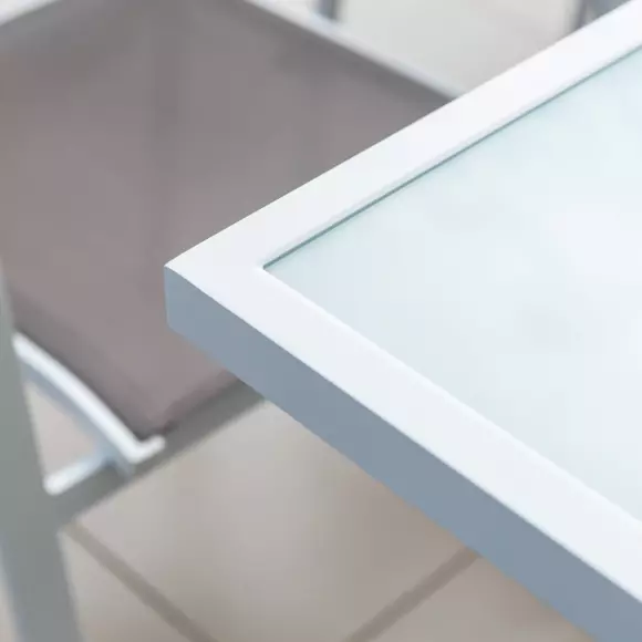 Eminza Table De Jardin Extensible En Verre 10 Places (135/270 X 90 Cm) Murano Blanc