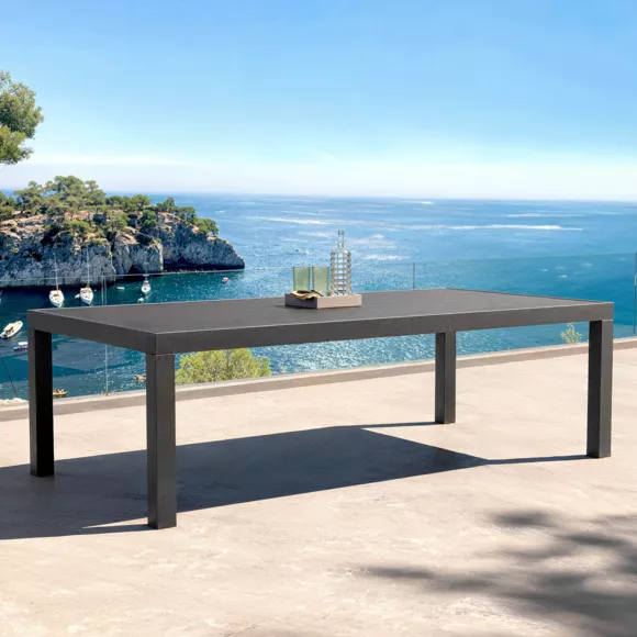 Eminza Table De Jardin Rectangulaire Aluminium 10 Places (240 X 120 Cm) Murano Gris Anthracite