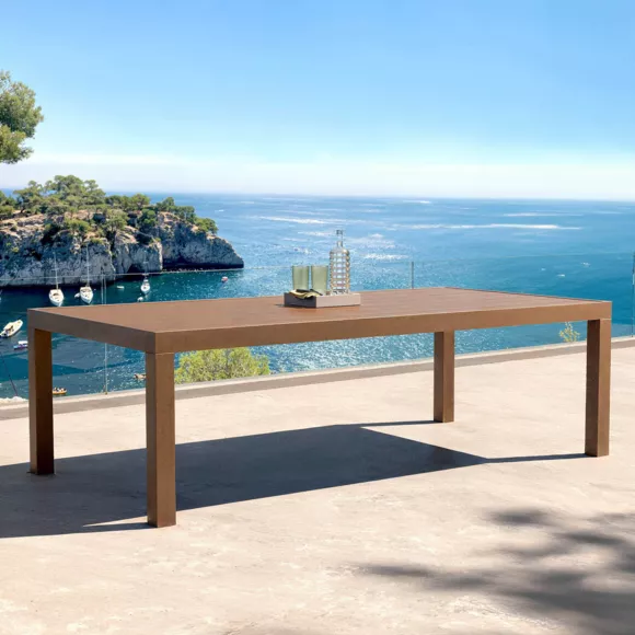 Eminza Table De Jardin Rectangulaire Aluminium 10 Places (240 X 120 Cm) Murano Bronze