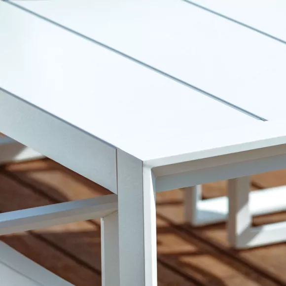 Eminza Table De Jardin Rectangulaire Aluminium 10 Places (240 X 118 Cm) Elba Blanc