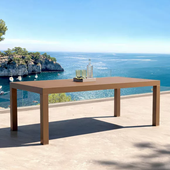 Eminza Table De Jardin Rectangulaire Aluminium 8 Places (210 X 100 Cm) Murano Bronze