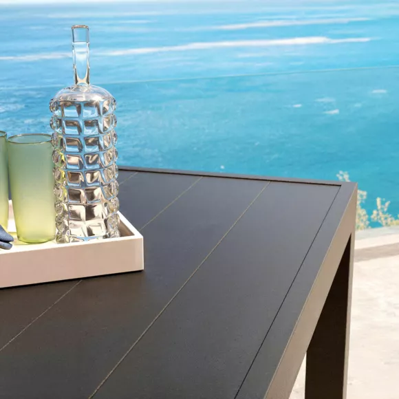 Eminza Table De Jardin Rectangulaire Aluminium 8 Places (210 X 100 Cm) Murano Gris Anthracite