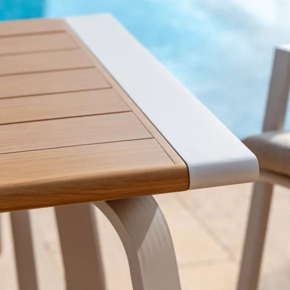 Eminza Table De Jardin Rectangulaire En Aluminium 10 Places (240 X 100 Cm) Long Beach Blanc Cendré