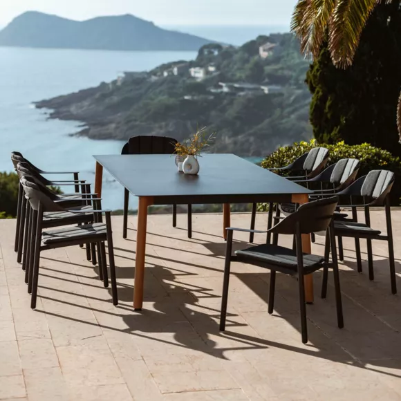 Eminza Table De Jardin Rectangulaire En Aluminium 10 Places (240 X 120 Cm) Monte Carlo Gris Anthracite