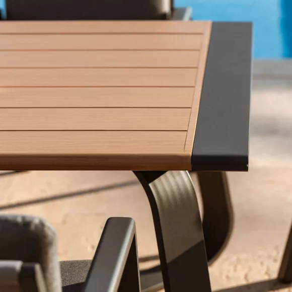 Eminza Table De Jardin Rectangulaire En Aluminium 10 Places (240 X 100 Cm) Long Beach Gris Anthracite