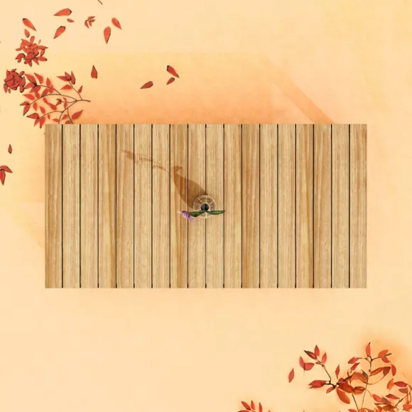 Eminza Table De Jardin Rectangulaire En Bois D'acacia 8 Places (215 X 110 Cm) Bornéo Naturel