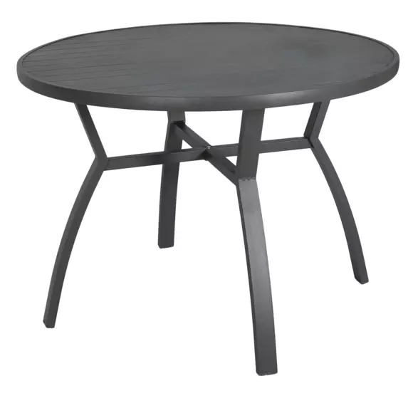 Eminza Table De Jardin Ronde En Aluminium 5 Places (D105 Cm) Murano Gris Anthracite