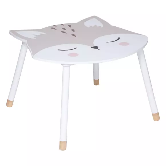 Eminza Table Enfant Bois (H43 Cm) Douceur Renard Blanche