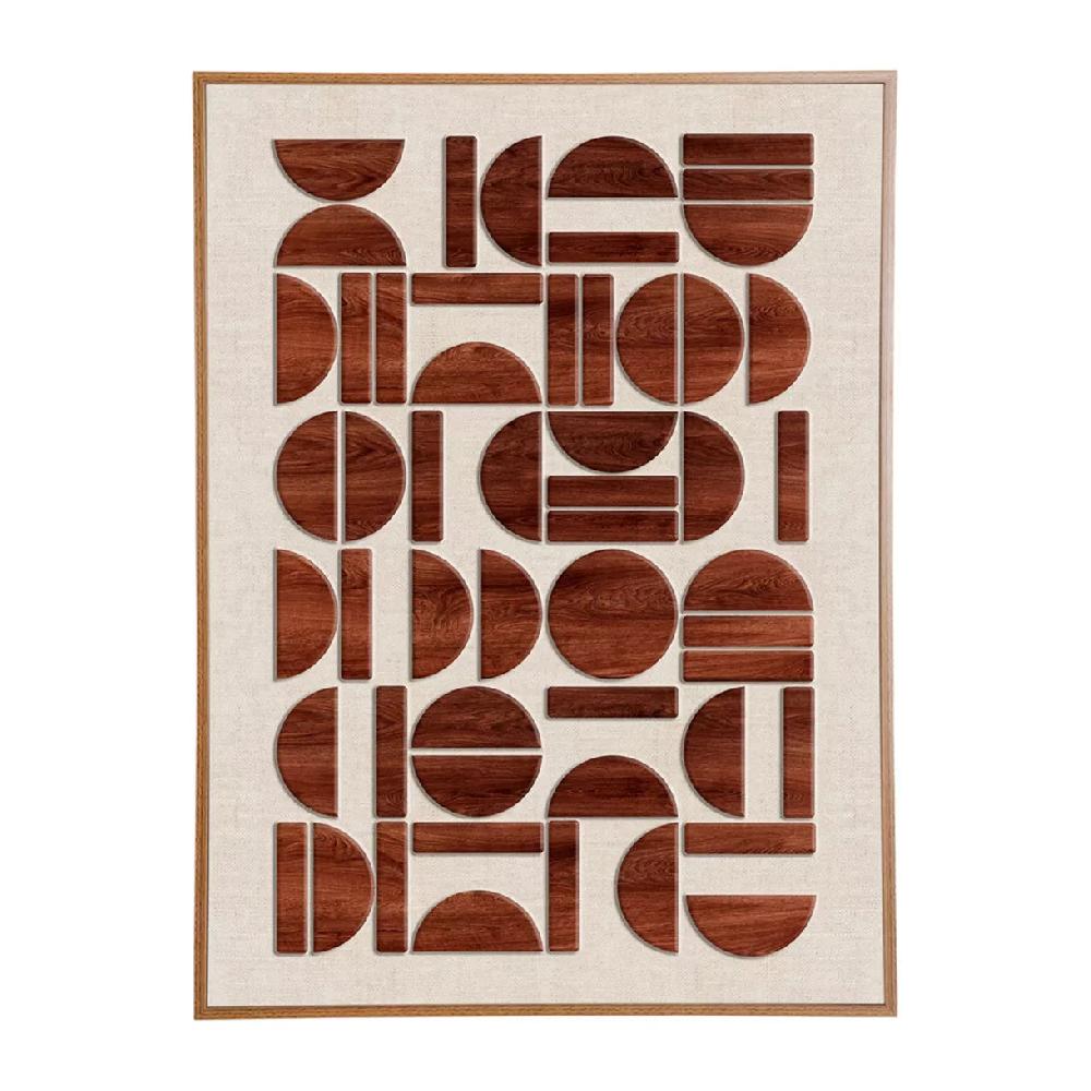 eminza Tableau déco en bois (50 x 70 cm) Graphique Minorque Rétro