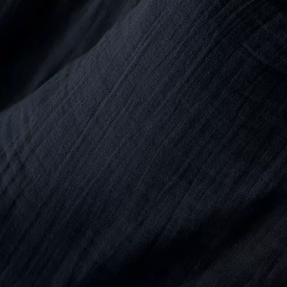 Eminza Tablier Avec Poches Gaze De Coton Gaïa Bleu Nuit