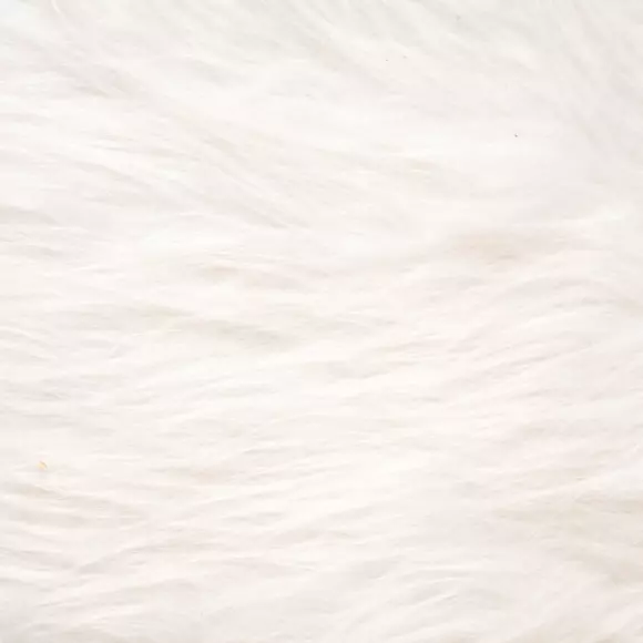 Eminza Tabouret Enfant Bois Et Fausse Fourrure (H38 Cm) Lapin Blanc