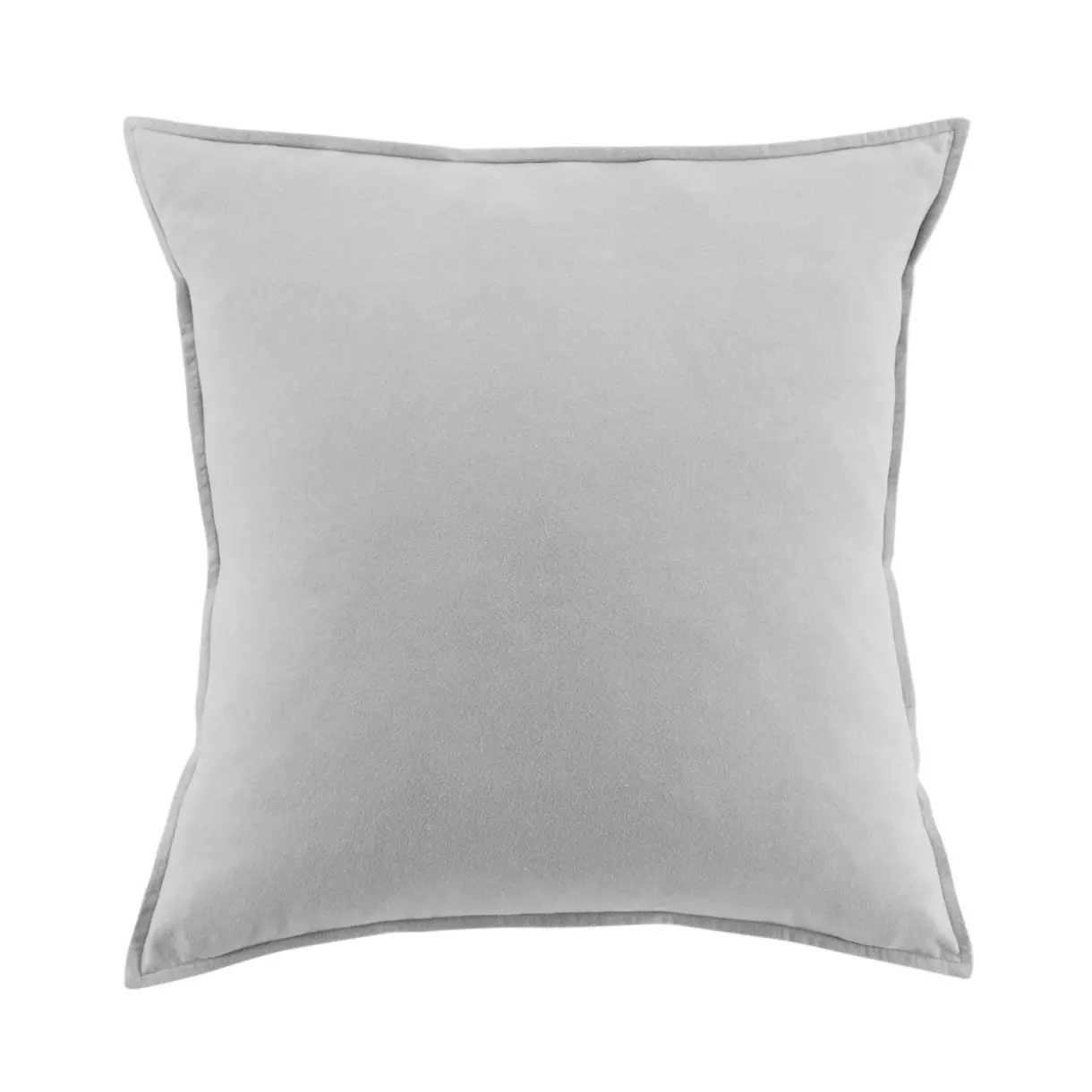 eminza Taie d'oreiller carrée flanelle de coton (63 x 63 cm) Théa Gris clair
