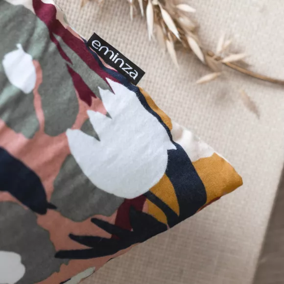 Eminza Taie D'oreiller Carrée Gaze De Coton (60 X 60 Cm) Azel Multicolore