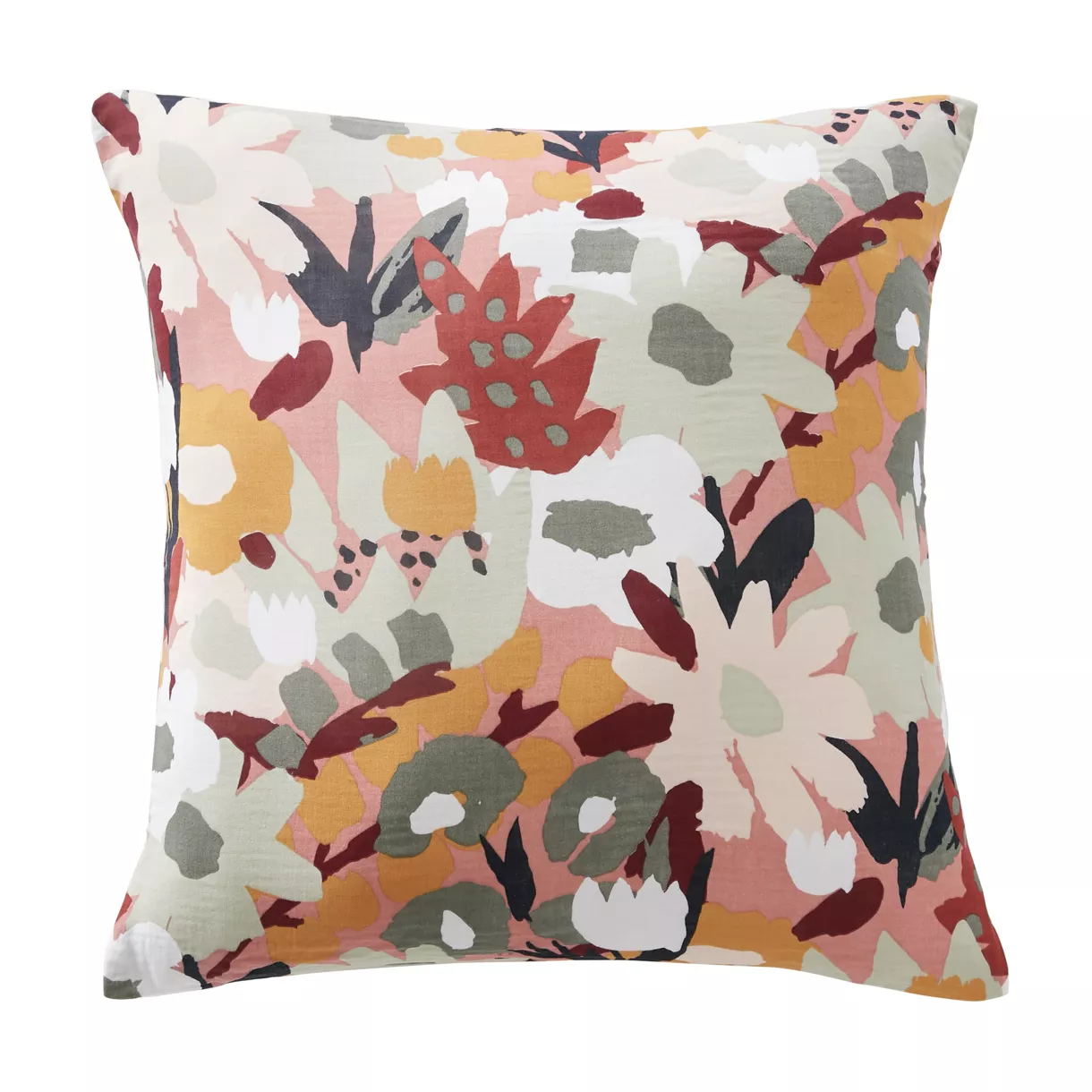 eminza Taie d'oreiller carrée gaze de coton (60 x 60 cm) Azel Multicolore