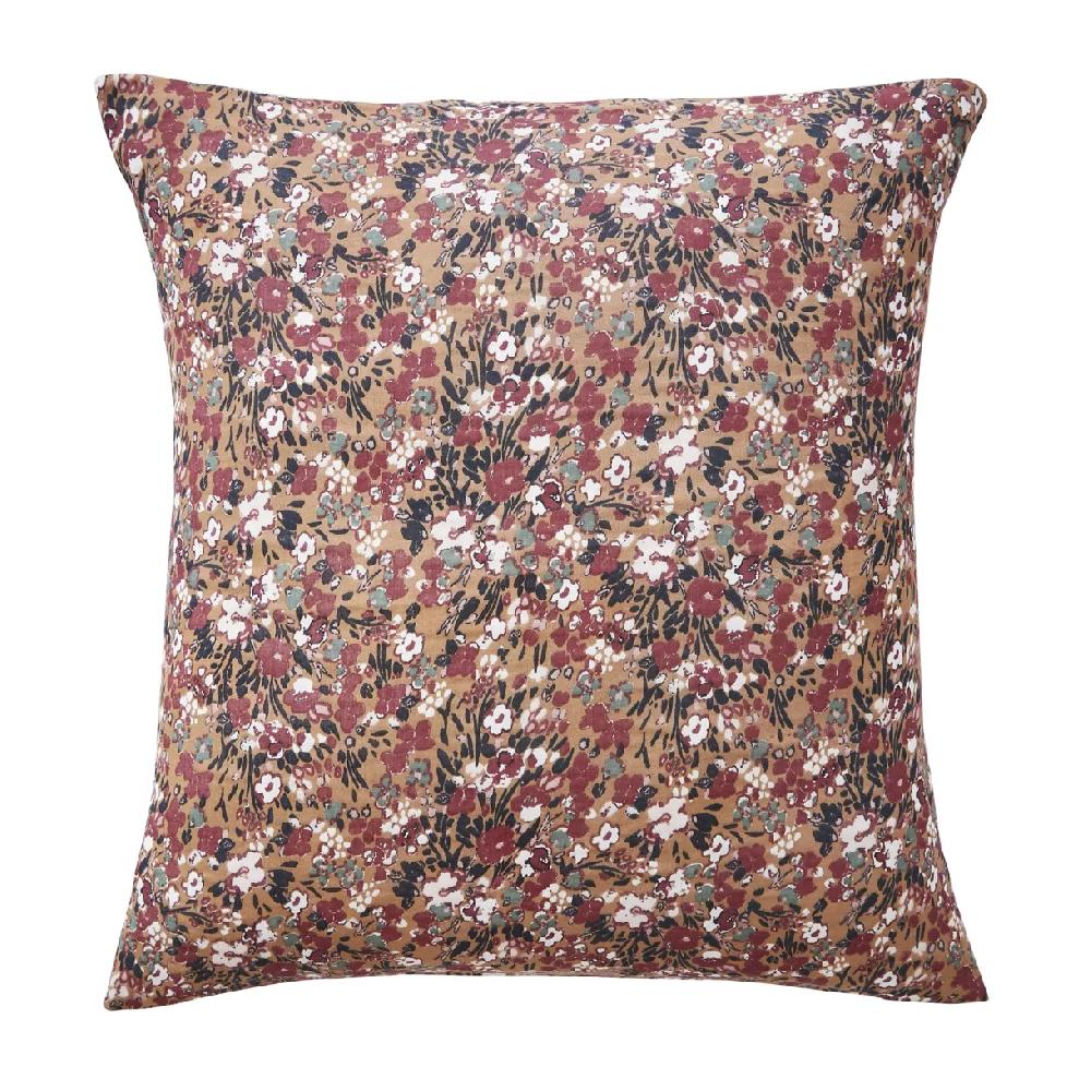 eminza Taie d'oreiller carrée gaze de coton (60 x 60 cm) Constance Camel