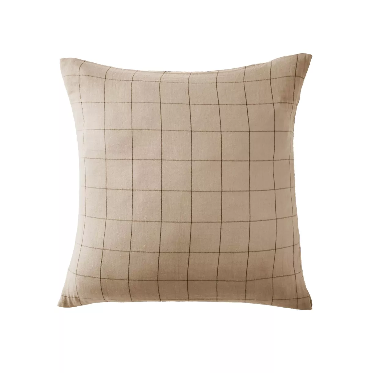 eminza Taie d'oreiller carrée gaze de coton (60 x 60 cm) Gaïa Match Ficelle