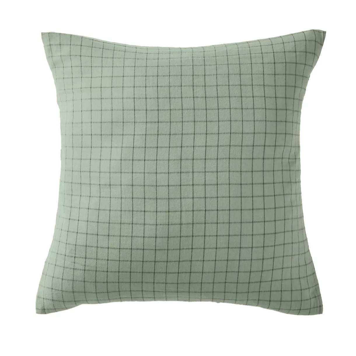 eminza Taie d'oreiller carrée gaze de coton (60 x 60 cm) Gaïa Mix Vert eucalyptus