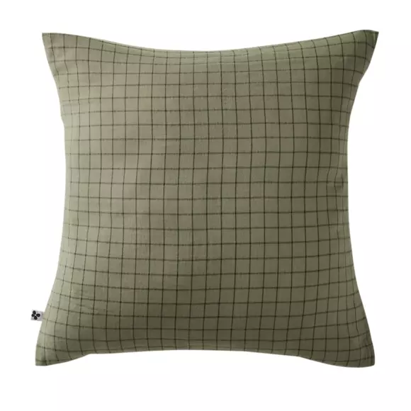 Eminza Taie D'oreiller Carrée Gaze De Coton (60 X 60 Cm) Gaïa Mix Vert Romarin