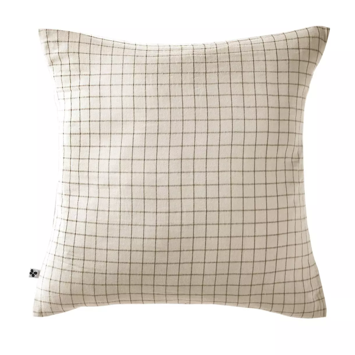 eminza Taie d'oreiller carrée gaze de coton (60 x 60 cm) Gaïa Mix Beige pampa