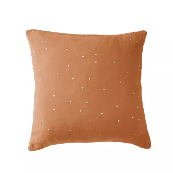 Eminza Taie D'oreiller Carrée Gaze De Coton (60 X 60 Cm) Gaïa Chic Abricot