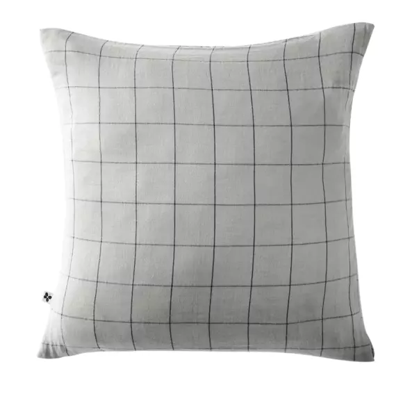Eminza Taie D'oreiller Carrée Gaze De Coton (60 X 60 Cm) Gaïa Match Gris Nuage