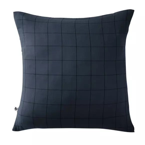 Eminza Taie D'oreiller Carrée Gaze De Coton (60 X 60 Cm) Gaïa Match Bleu Nuit