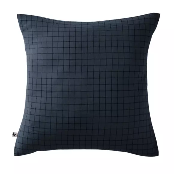 Eminza Taie D'oreiller Carrée Gaze De Coton (60 X 60 Cm) Gaïa Mix Bleu Nuit