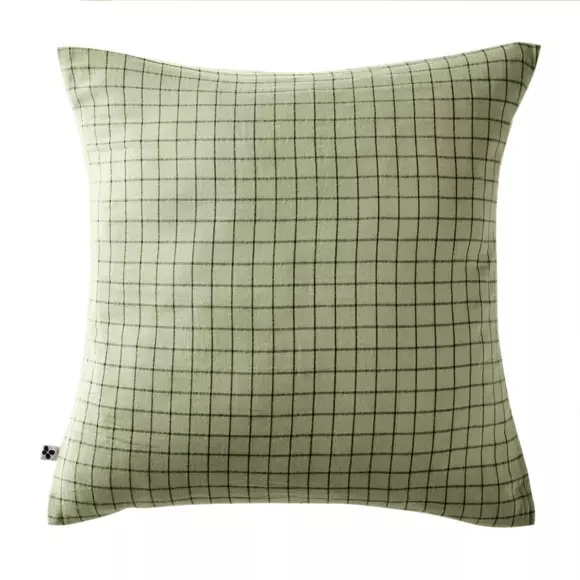 Eminza Taie D'oreiller Carrée Gaze De Coton (60 X 60 Cm) Gaïa Mix Vert Tilleul