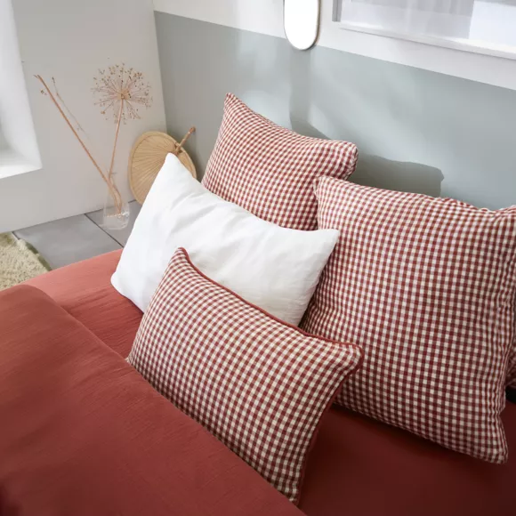 Eminza Taie D'oreiller Carrée Gaze De Coton (60 X 60 Cm) Vickie Terracotta