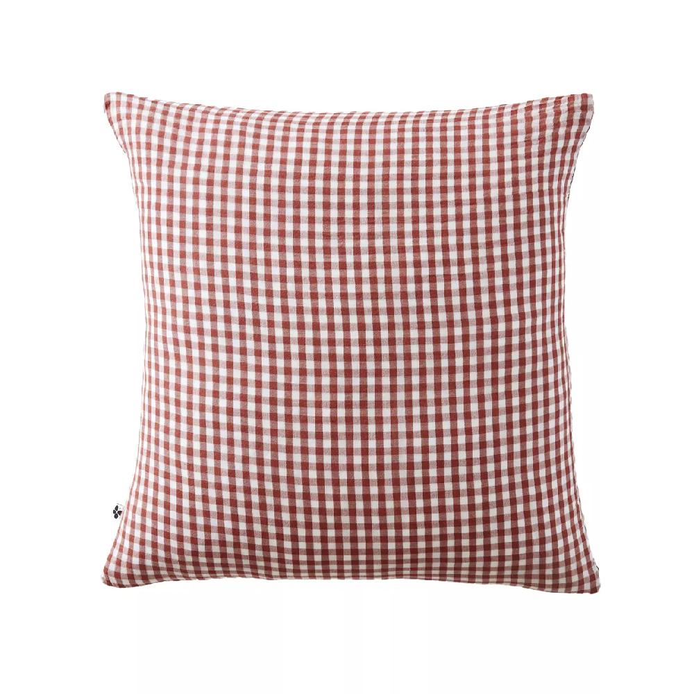 eminza Taie d'oreiller carrée gaze de coton (60 x 60 cm) Vickie Terracotta