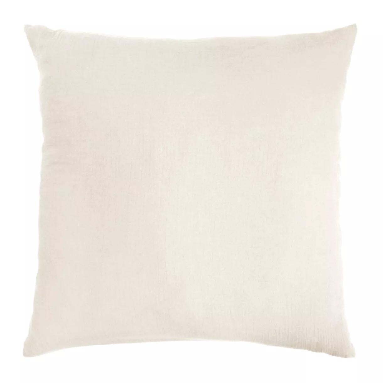 eminza Taie d'oreiller carrée gaze de coton (80 x 80 cm) Gaïa Beige pampa